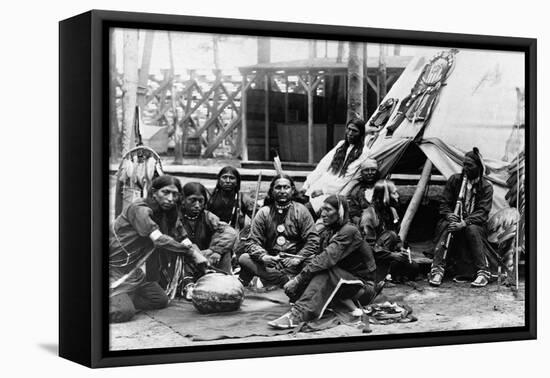 Native American Actors from Buffalo Bill's Wild West Show-Napoleon Sarony-Framed Stretched Canvas