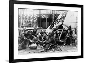 Native American Actors from Buffalo Bill's Wild West Show-Napoleon Sarony-Framed Photographic Print