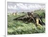 Native American Bow-Hunting Pronghorn Antelope on the Great Plains-null-Framed Giclee Print