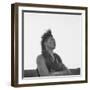 Native American Chief James Rhodd Wearing Headgear and a Bear Claw Necklace-Francis Miller-Framed Photographic Print