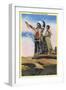 Native American Couple on Rocks-Lantern Press-Framed Art Print