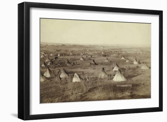 Native American Encampment - Lakota Indians-John C.H. Grabill-Framed Art Print