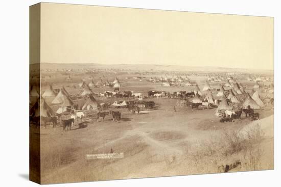 Native American Encampment - Lakota Indians-John C.H. Grabill-Stretched Canvas