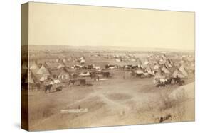 Native American Encampment - Lakota Indians-John C.H. Grabill-Stretched Canvas
