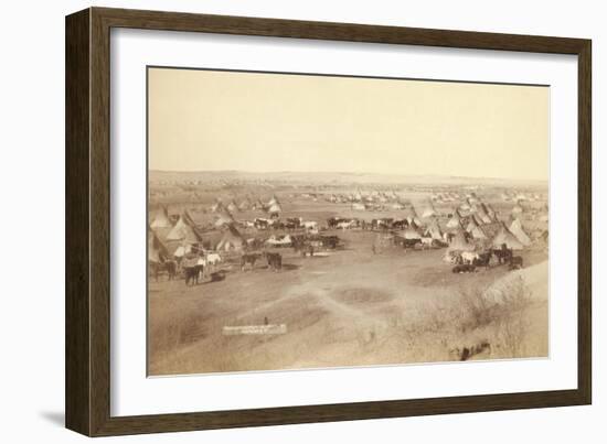 Native American Encampment - Lakota Indians-John C.H. Grabill-Framed Art Print