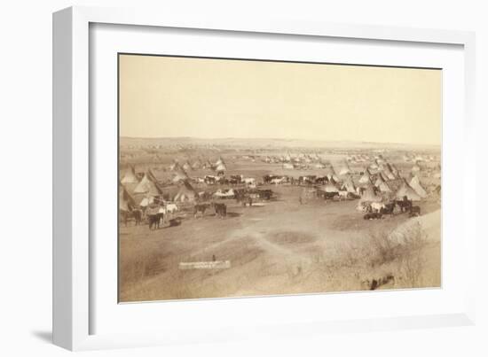 Native American Encampment - Lakota Indians-John C.H. Grabill-Framed Art Print