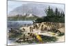 Native American Encampment on the Shore of Puget Sound, Washington-null-Mounted Giclee Print