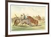 Native American Hunting Buffalo on Horseback-George Catlin-Framed Premium Giclee Print