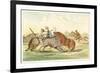 Native American Hunting Buffalo on Horseback-George Catlin-Framed Premium Giclee Print