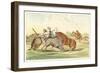 Native American Hunting Buffalo on Horseback-George Catlin-Framed Art Print