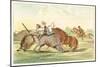 Native American Hunting Buffalo on Horseback-George Catlin-Mounted Art Print