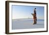 Native American in Full Regalia, White Sands National Monument, New Mexico, Usa Mr-Christian Heeb-Framed Photographic Print