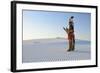 Native American in Full Regalia, White Sands National Monument, New Mexico, Usa Mr-Christian Heeb-Framed Photographic Print