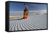 Native American in Full Regalia, White Sands National Monument, New Mexico, USA Mr-Alex Heeb-Framed Stretched Canvas