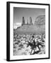 Native American Indian Boy Running His Horse Through Desert-Loomis Dean-Framed Photographic Print