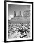 Native American Indian Boy Running His Horse Through Desert-Loomis Dean-Framed Photographic Print