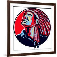 Native American Indian Chief Retro-patrimonio-Framed Art Print