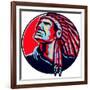 Native American Indian Chief Retro-patrimonio-Framed Art Print