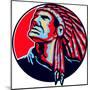 Native American Indian Chief Retro-patrimonio-Mounted Art Print