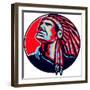 Native American Indian Chief Retro-patrimonio-Framed Art Print