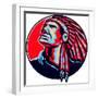 Native American Indian Chief Retro-patrimonio-Framed Art Print