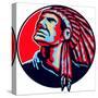 Native American Indian Chief Retro-patrimonio-Stretched Canvas