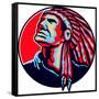 Native American Indian Chief Retro-patrimonio-Framed Stretched Canvas