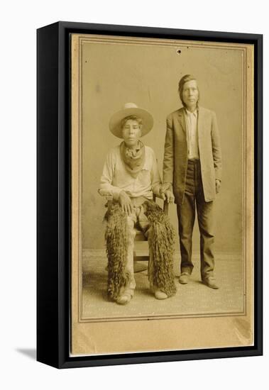 Native American Indian Cowboys-null-Framed Stretched Canvas