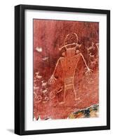 Native American Indian Fremont Petroglyphs Sandstone Mountain Capitol Reef National Park Torrey-William Perry-Framed Photographic Print