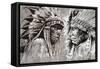 Native American Indian Head, Chief, Retro Style-outsiderzone-Framed Stretched Canvas