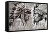 Native American Indian Head, Chief, Retro Style-outsiderzone-Framed Stretched Canvas