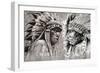 Native American Indian Head, Chief, Retro Style-outsiderzone-Framed Premium Giclee Print
