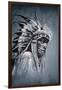 Native American Indian Head, Chief, Vintage Style-outsiderzone-Framed Art Print