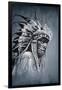 Native American Indian Head, Chief, Vintage Style-outsiderzone-Framed Art Print