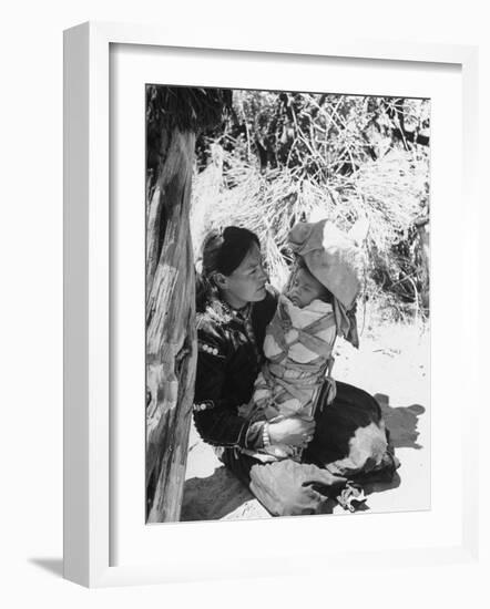 Native American Indian Mother Holding a Baby-Loomis Dean-Framed Photographic Print