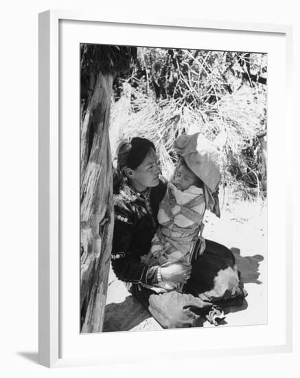 Native American Indian Mother Holding a Baby-Loomis Dean-Framed Photographic Print