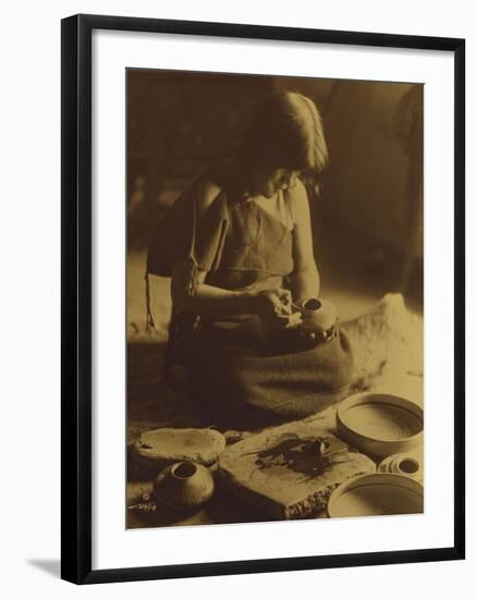 Native American Indian, the Potter (Nampeyo) Hopi-Edward S. Curtis-Framed Giclee Print