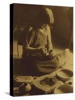 Native American Indian, the Potter (Nampeyo) Hopi-Edward S. Curtis-Stretched Canvas