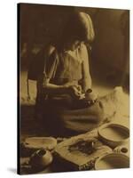 Native American Indian, the Potter (Nampeyo) Hopi-Edward S. Curtis-Stretched Canvas