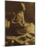 Native American Indian, the Potter (Nampeyo) Hopi-Edward S. Curtis-Mounted Giclee Print