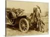 Native American Indian With Full Regalia And Headdress. From Horse To Automobile-Circa 1915-null-Stretched Canvas