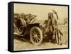 Native American Indian With Full Regalia And Headdress. From Horse To Automobile-Circa 1915-null-Framed Stretched Canvas