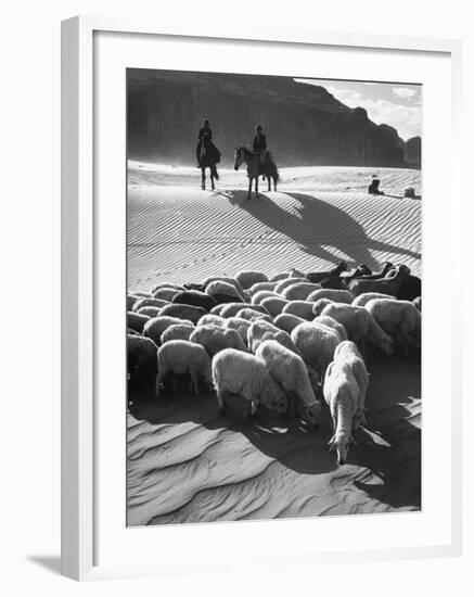 Native American Indians Herd Sheep-Loomis Dean-Framed Photographic Print