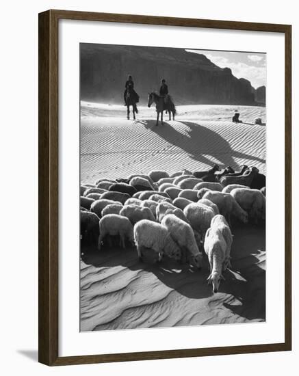 Native American Indians Herd Sheep-Loomis Dean-Framed Photographic Print