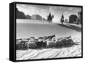 Native American Indians Herding their Sheep Through Desert-Loomis Dean-Framed Stretched Canvas