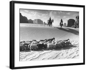 Native American Indians Herding their Sheep Through Desert-Loomis Dean-Framed Photographic Print