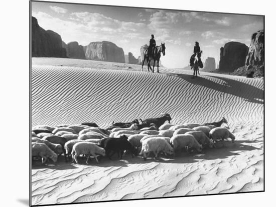 Native American Indians Herding their Sheep Through Desert-Loomis Dean-Mounted Photographic Print