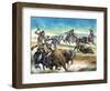 Native American Indians Killing American Bison-Ron Embleton-Framed Giclee Print