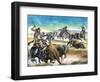 Native American Indians Killing American Bison-Ron Embleton-Framed Giclee Print