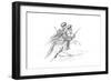 Native American Male with Weapons and Headdress, Riding a Horse, 1841-Myers and Co-Framed Giclee Print